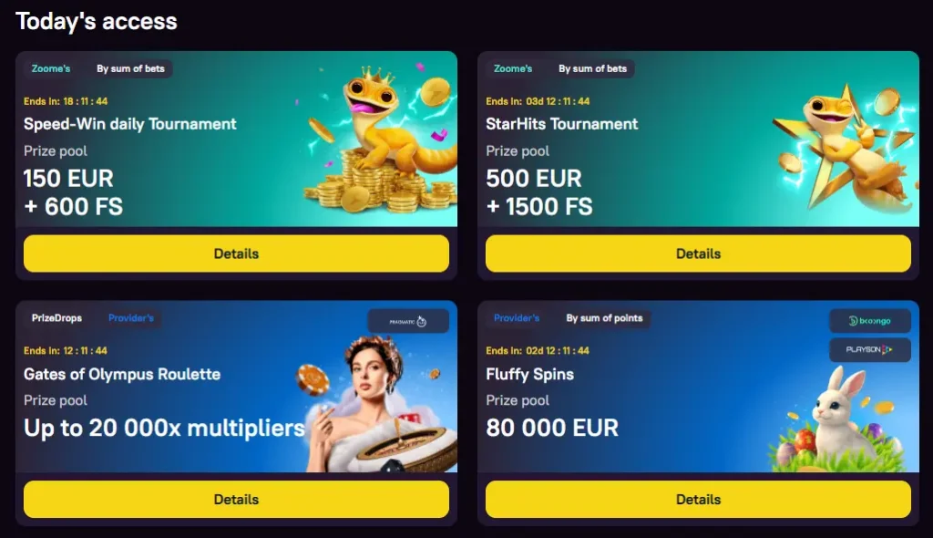 Tournaments Zoome